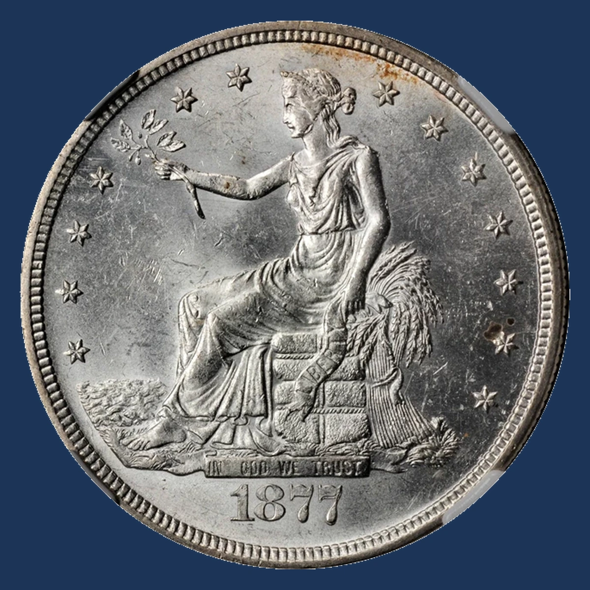 1877 Trade Dollar: Repunched Date