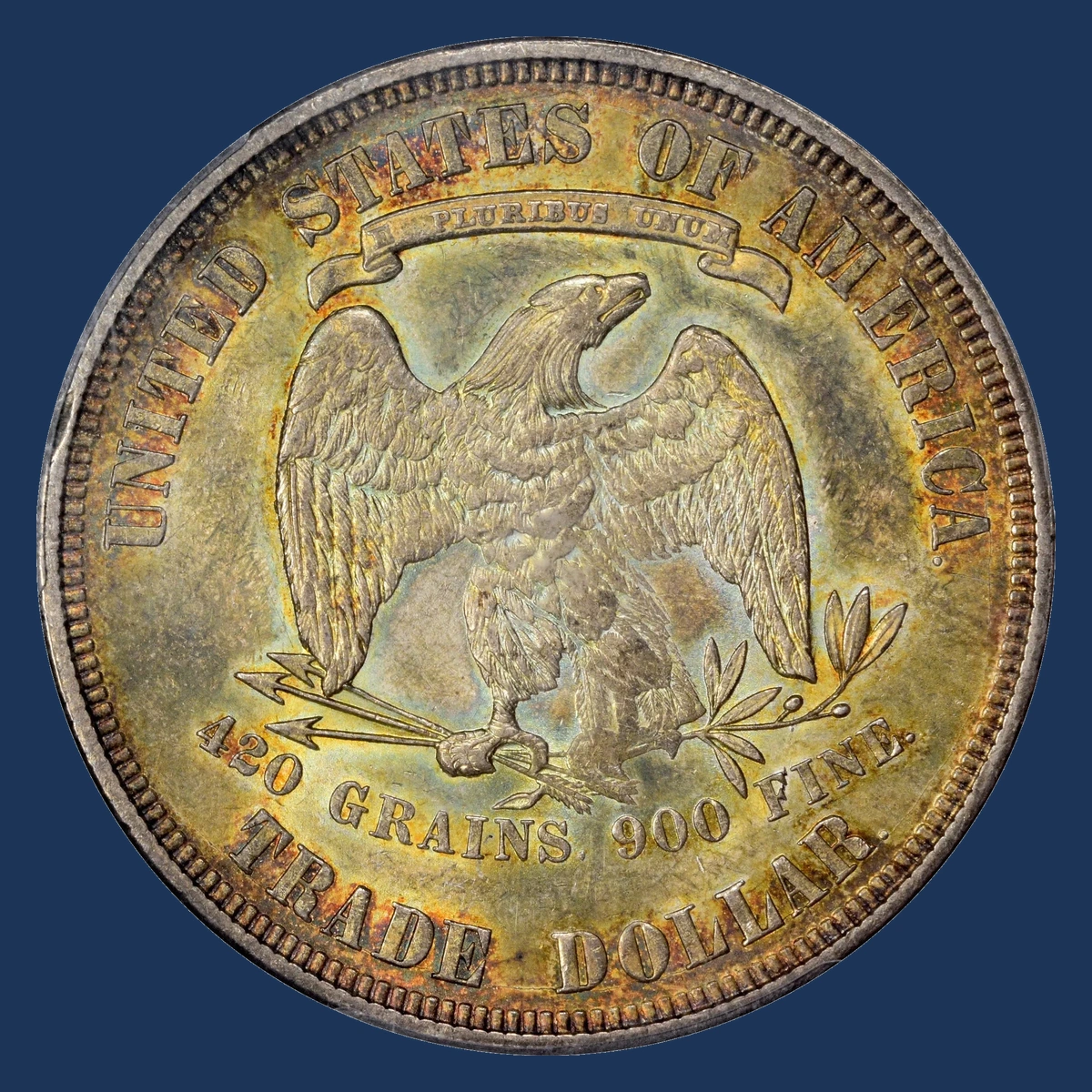 1876 Trade Dollar: Die Crack
