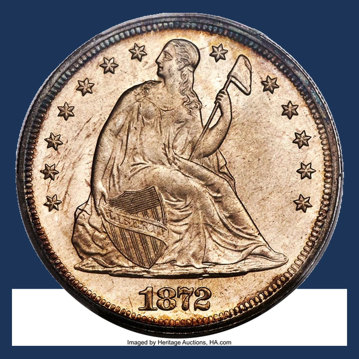 1872 Liberty Seated Dollar: Misplaced Date