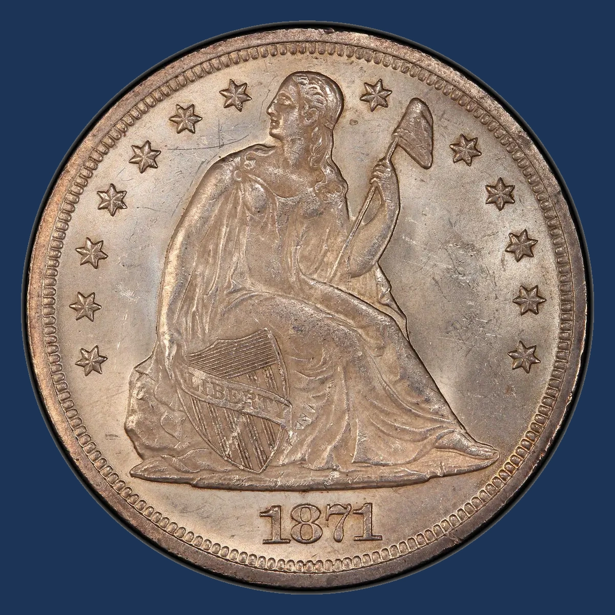 1871 MPD FS-301 Liberty Seated Dollar