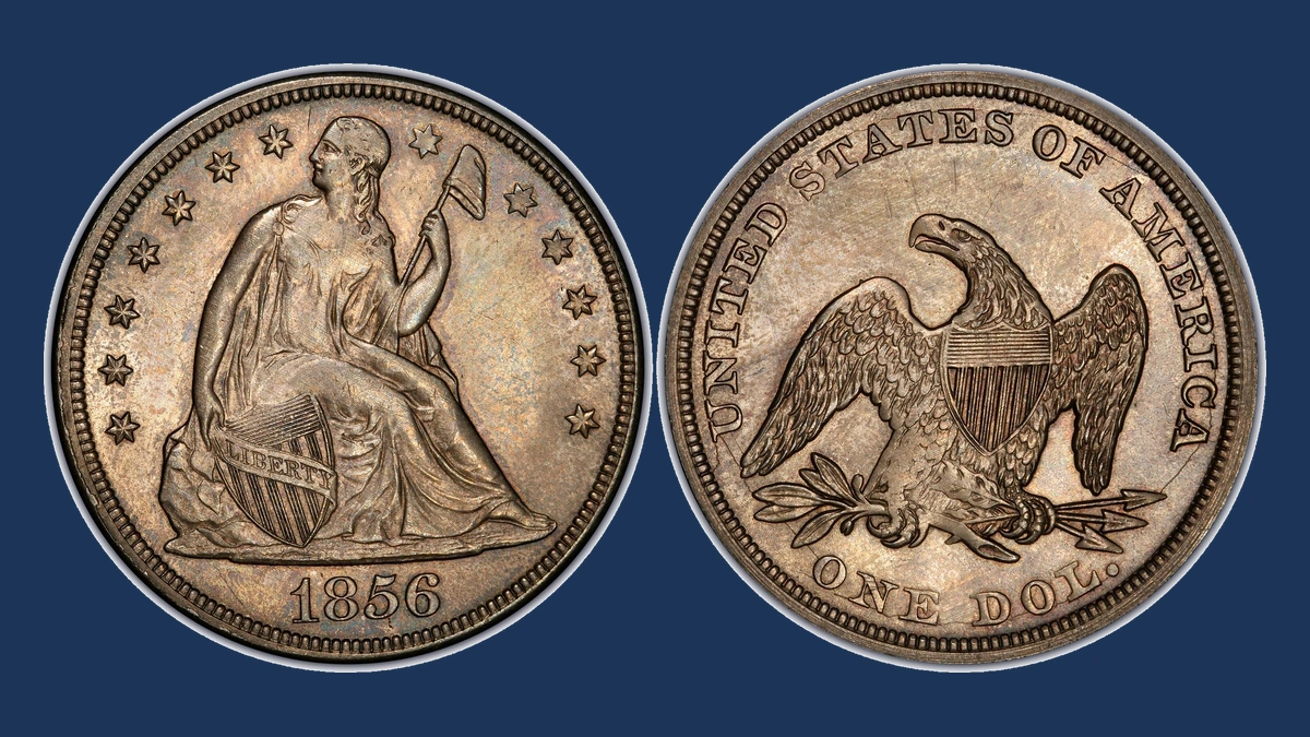 1856 Liberty Seated Dollar: Die Crack