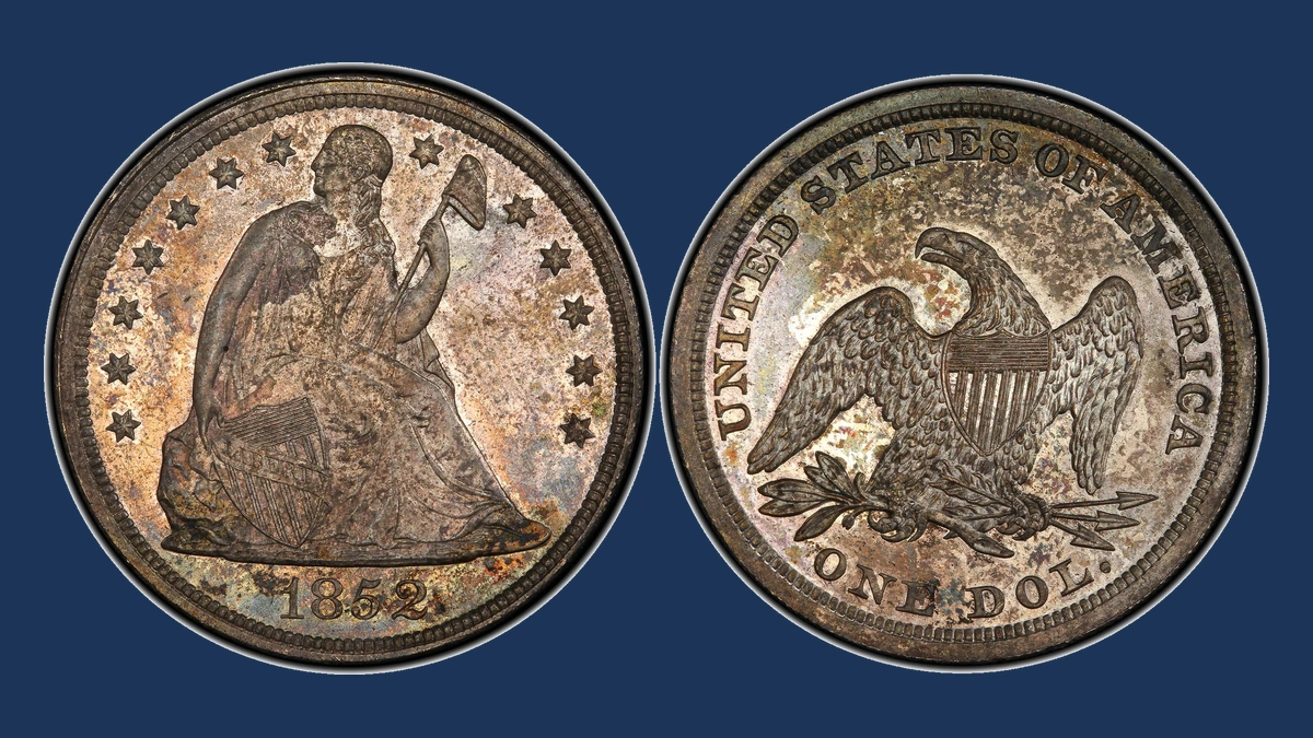 1852 Liberty Seated Dollar: Repunched Design