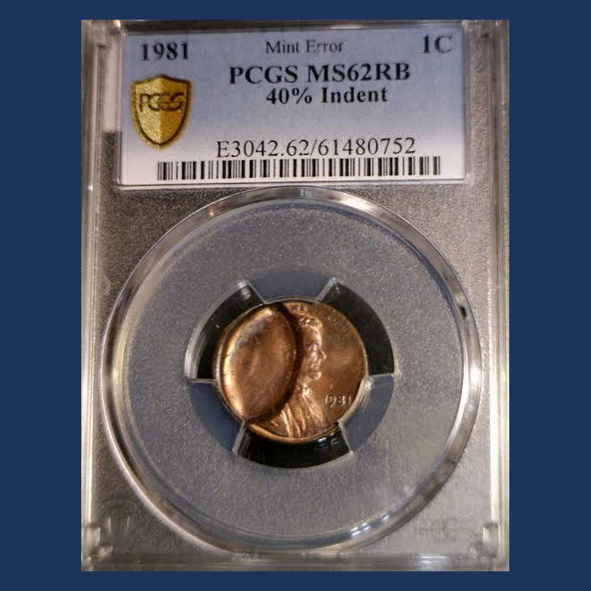 1981 Lincoln Cent (Modern): Indent