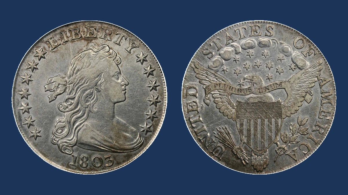 1803 Draped Bust Dollar: Repunched Date