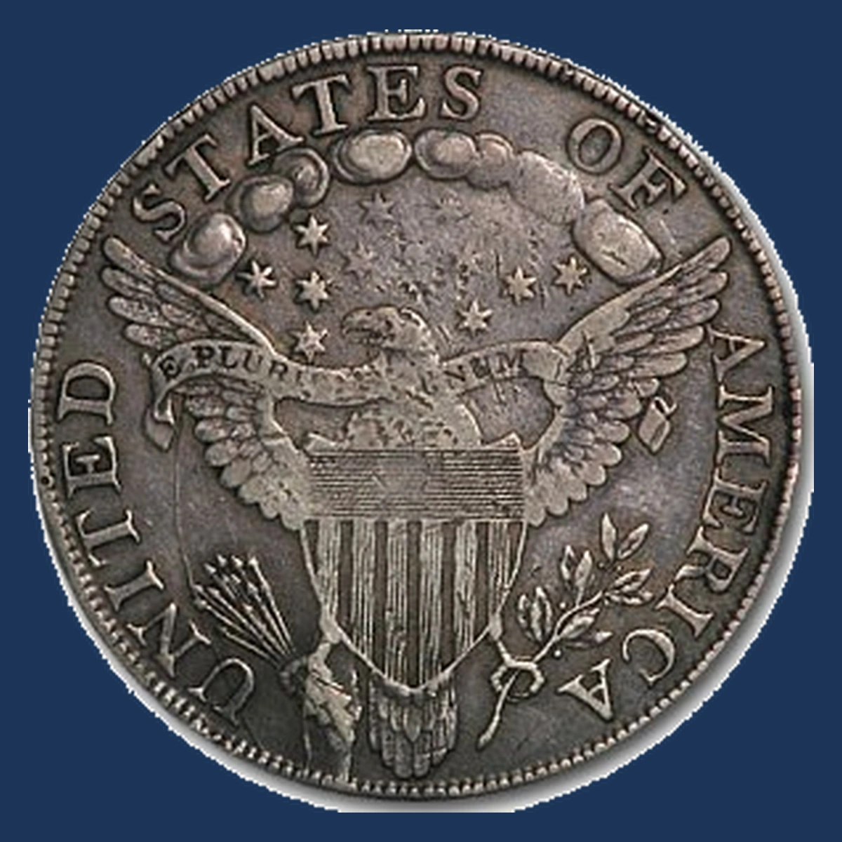 1798 Draped Bust Dollar: Die Crack / Die Chip