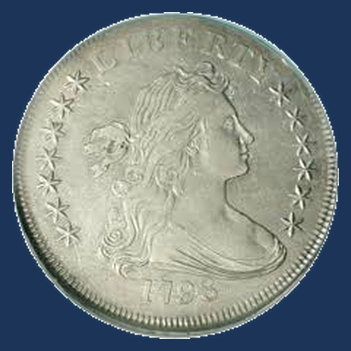 1798 Draped Bust Dollar: Off Center Strike