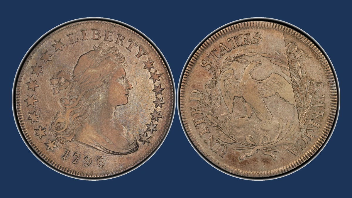 1796 Draped Bust Dollar: Die Crack / Die Chip