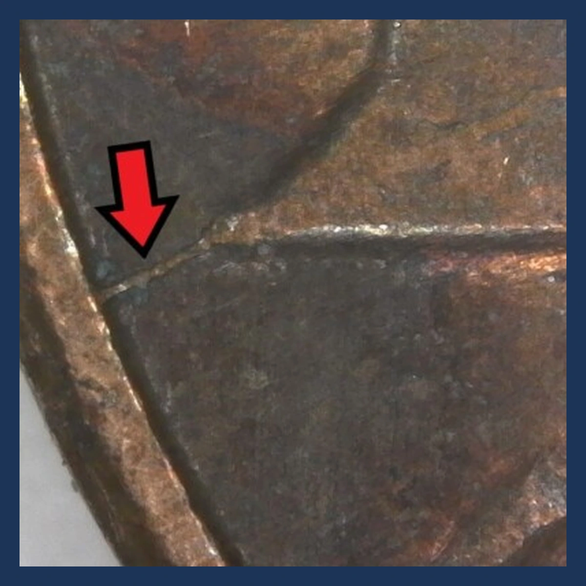 1980 Lincoln Penny: Die Crack / Die Chip