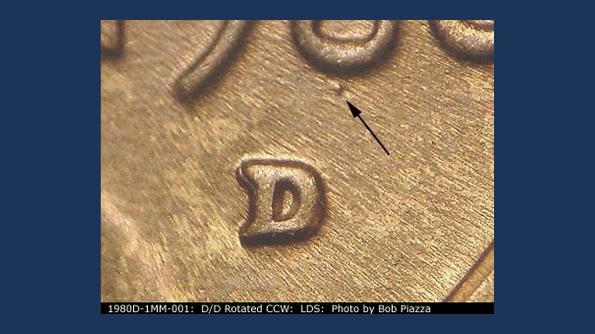 1980 Lincoln Penny: Repunched Mintmark