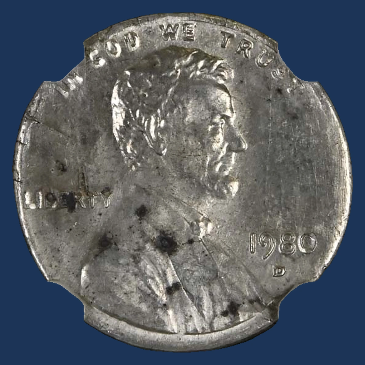 1980 Lincoln Penny: Struck on a Silver Blank