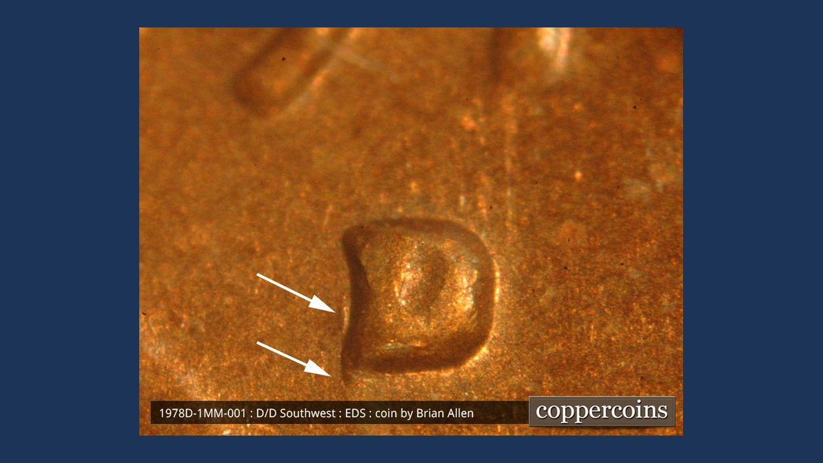1978 Lincoln Penny: Repunched Mintmark