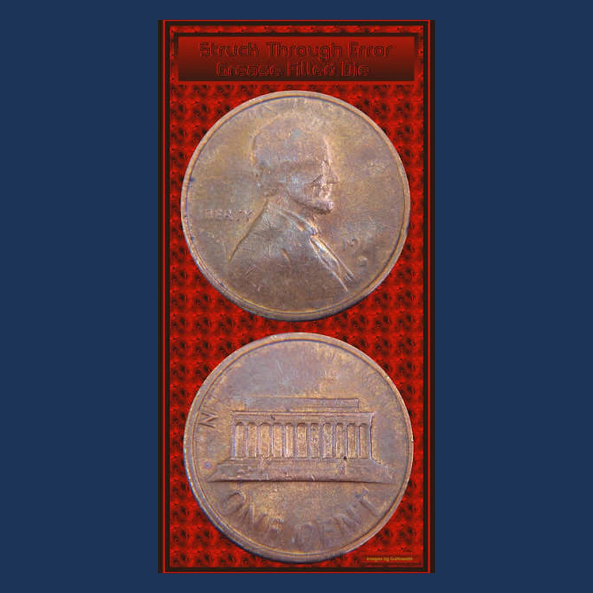 1978 Lincoln Cent (Modern): grease-filled lettering