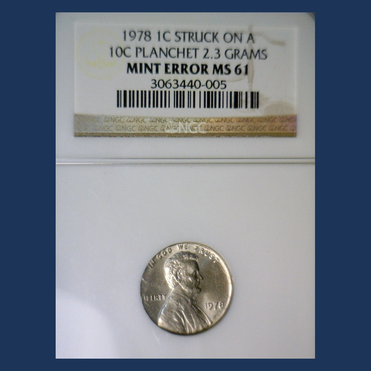 1978 Lincoln Penny: Struck on a Clad Dime Blank