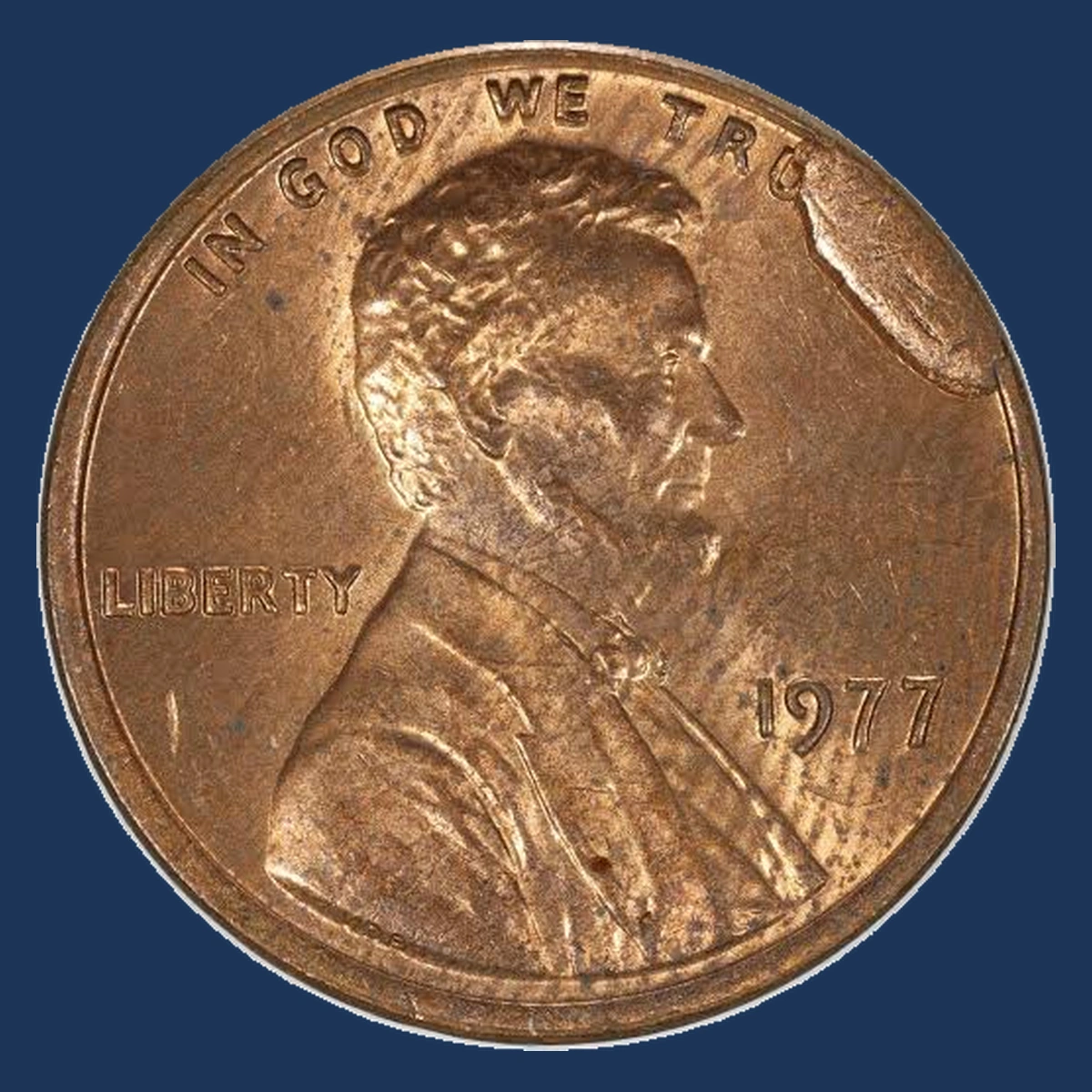 1977 Lincoln Penny: Cud Die Break