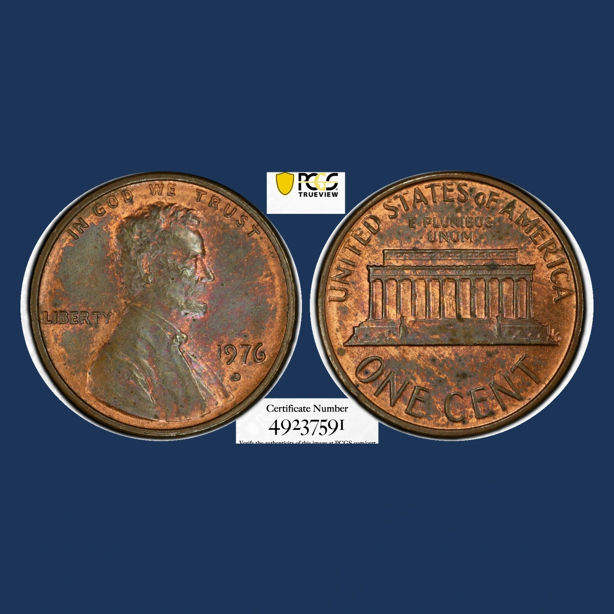 1976 Lincoln Penny: Rolled-Thick Planchet