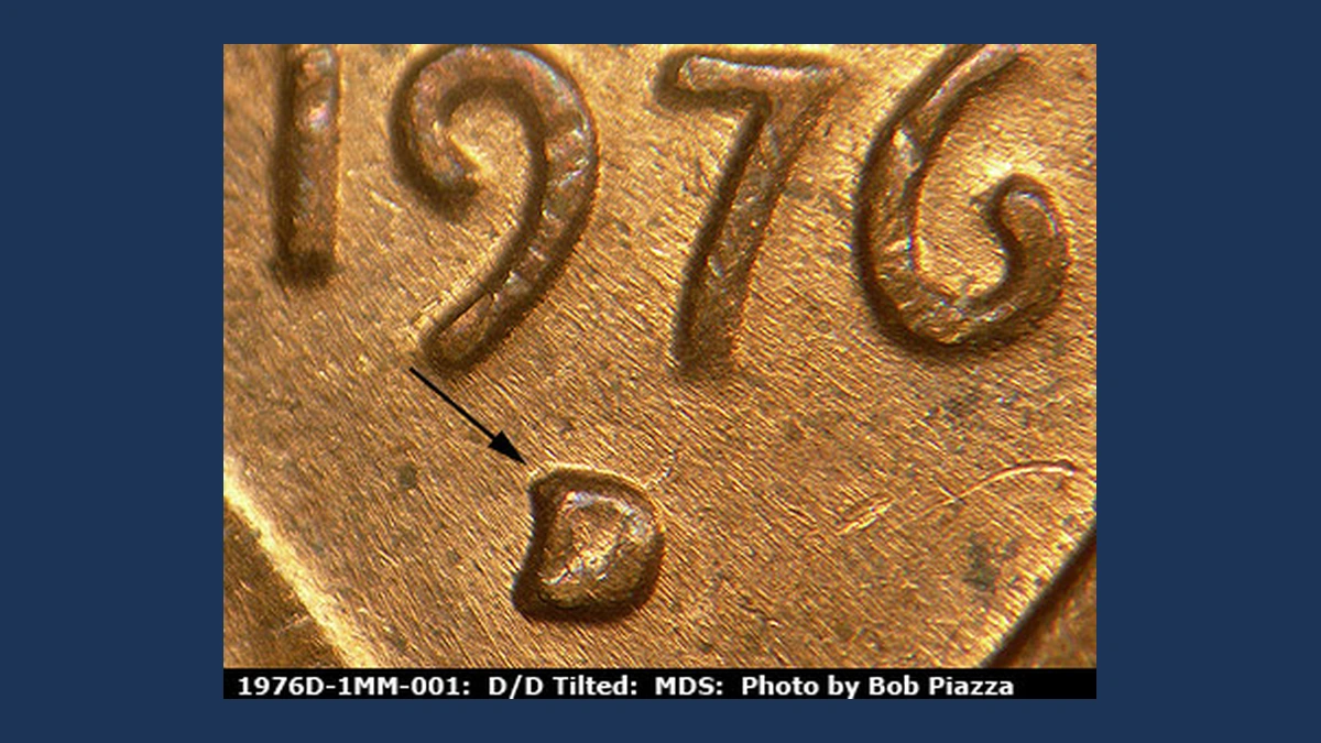 1976 Lincoln Penny: Repunched Mintmark