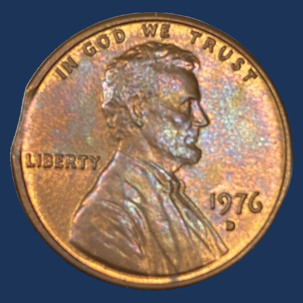 1976 Lincoln Penny: Clipped Planchet