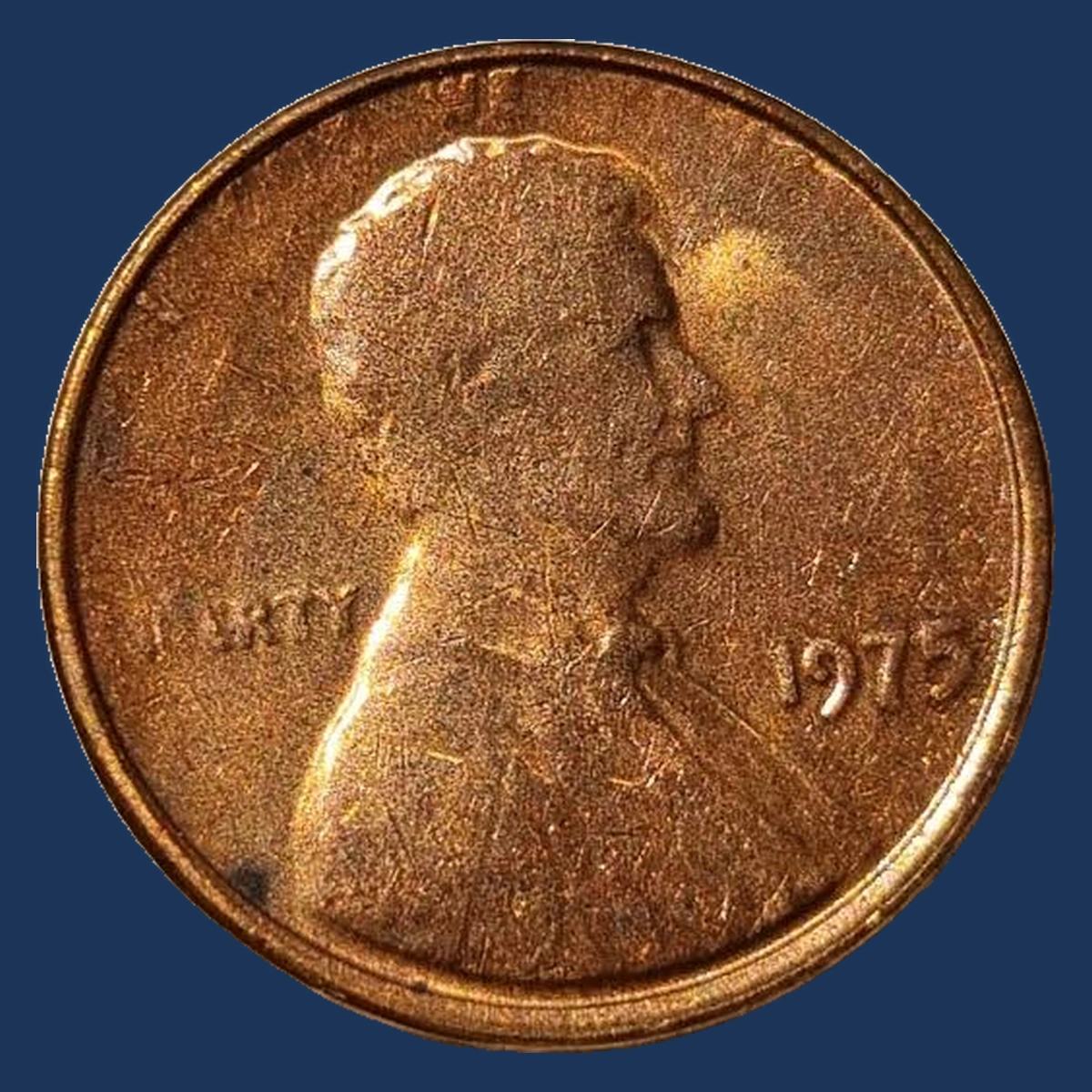 1975 Lincoln Cent (Modern): Struck Through