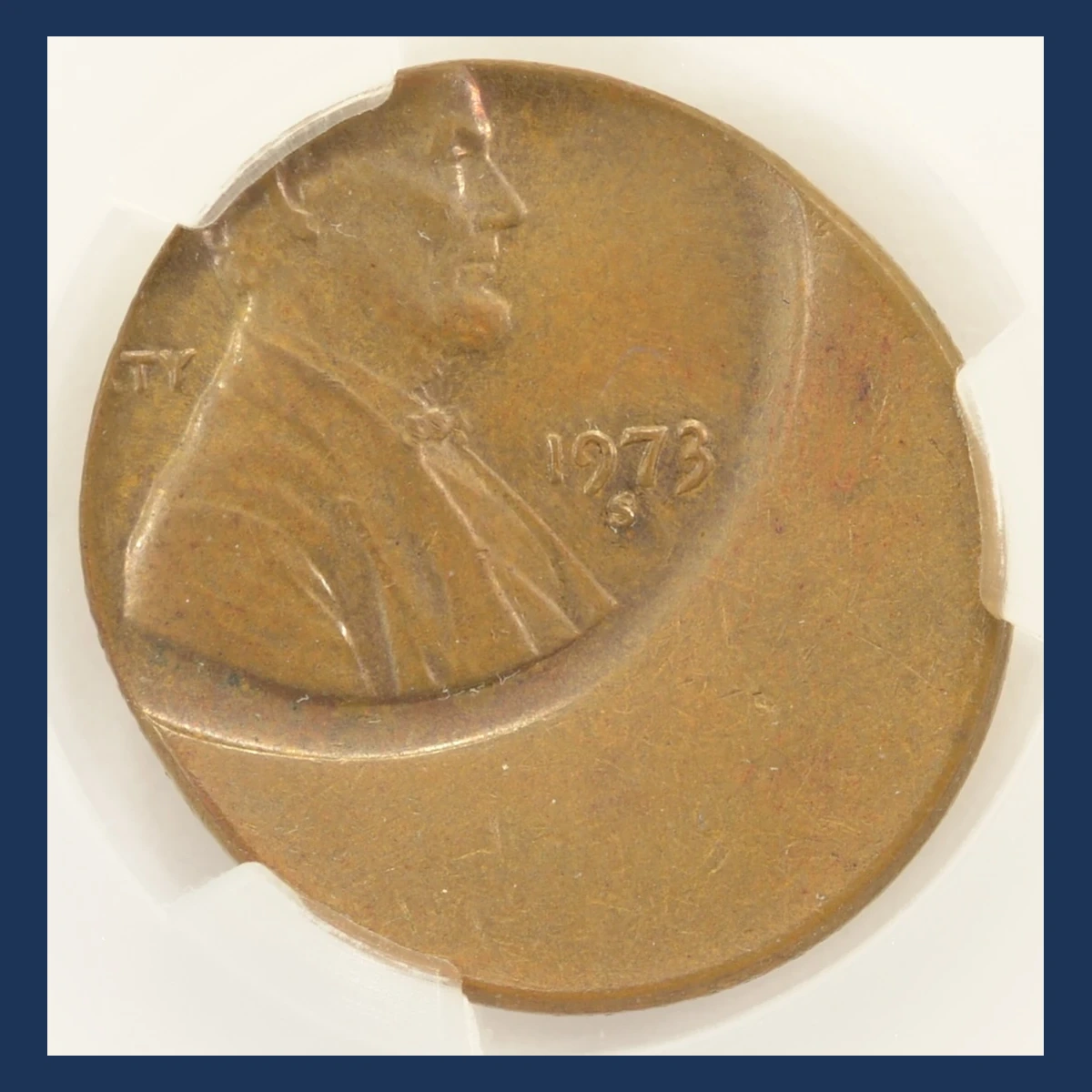 1973 Lincoln Penny: Off-Center Strike
