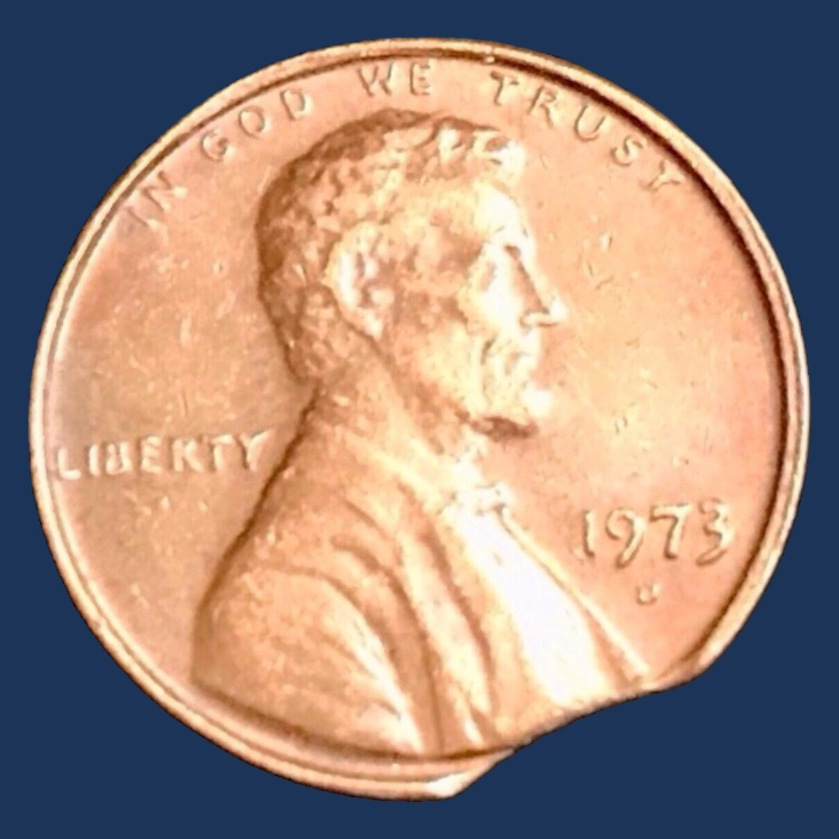 1973 Lincoln Penny: Clipped Planchet