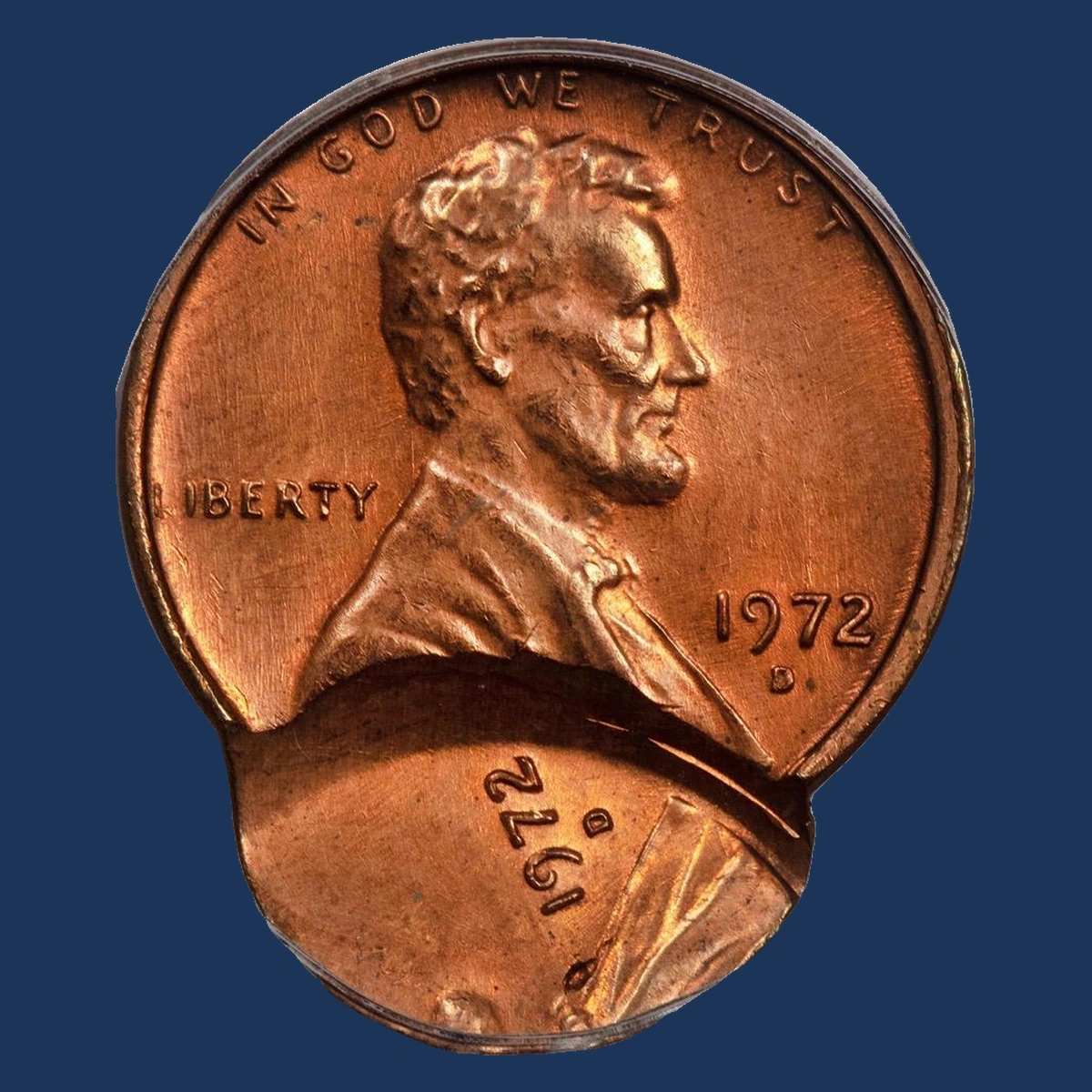 1972 Lincoln Penny: Double Strike with Uniface Second Strike