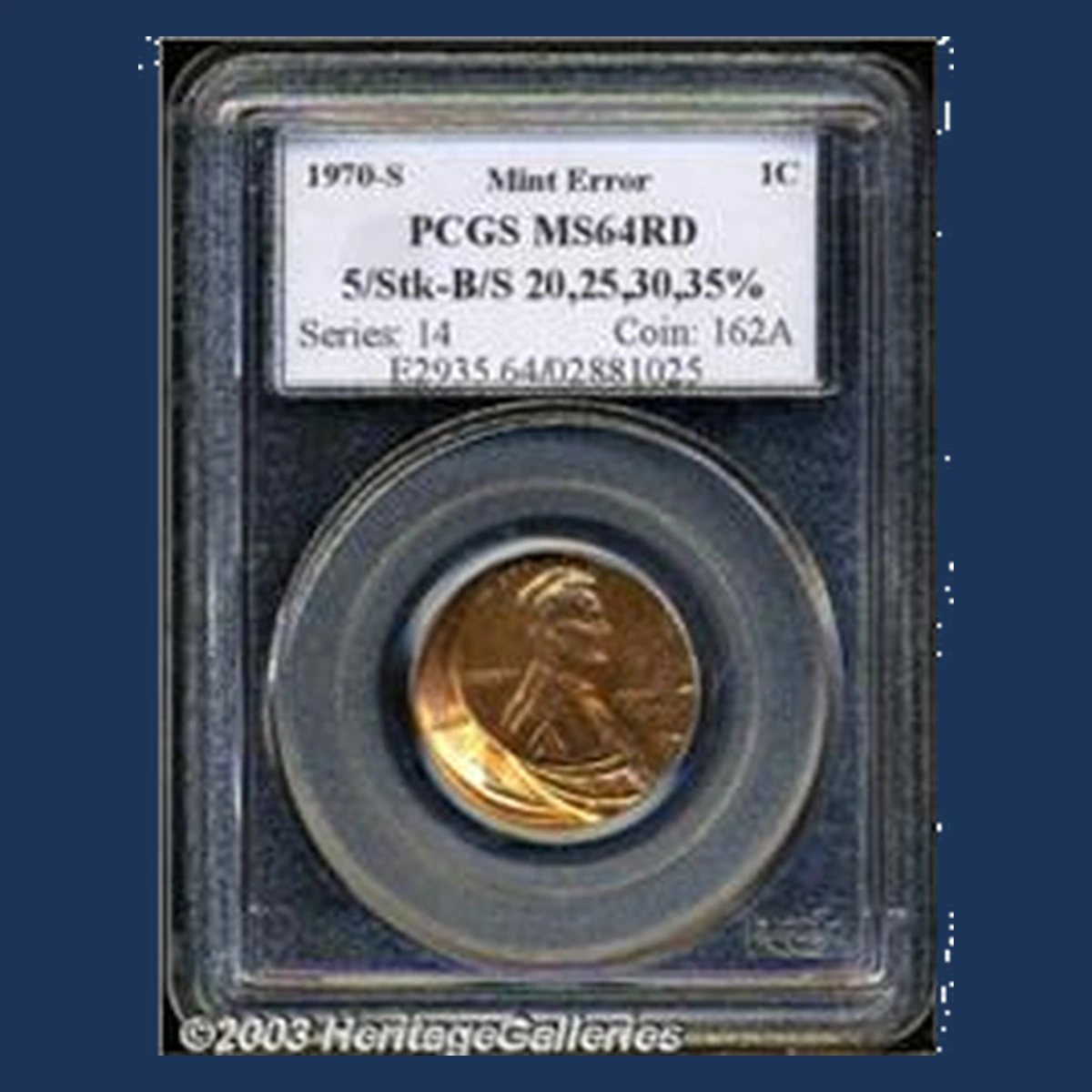 1970 Lincoln Cent (Modern): five strikes with broadstriking