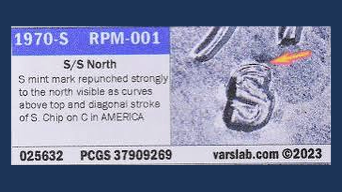 1970 Lincoln Penny: Repunched Mintmark