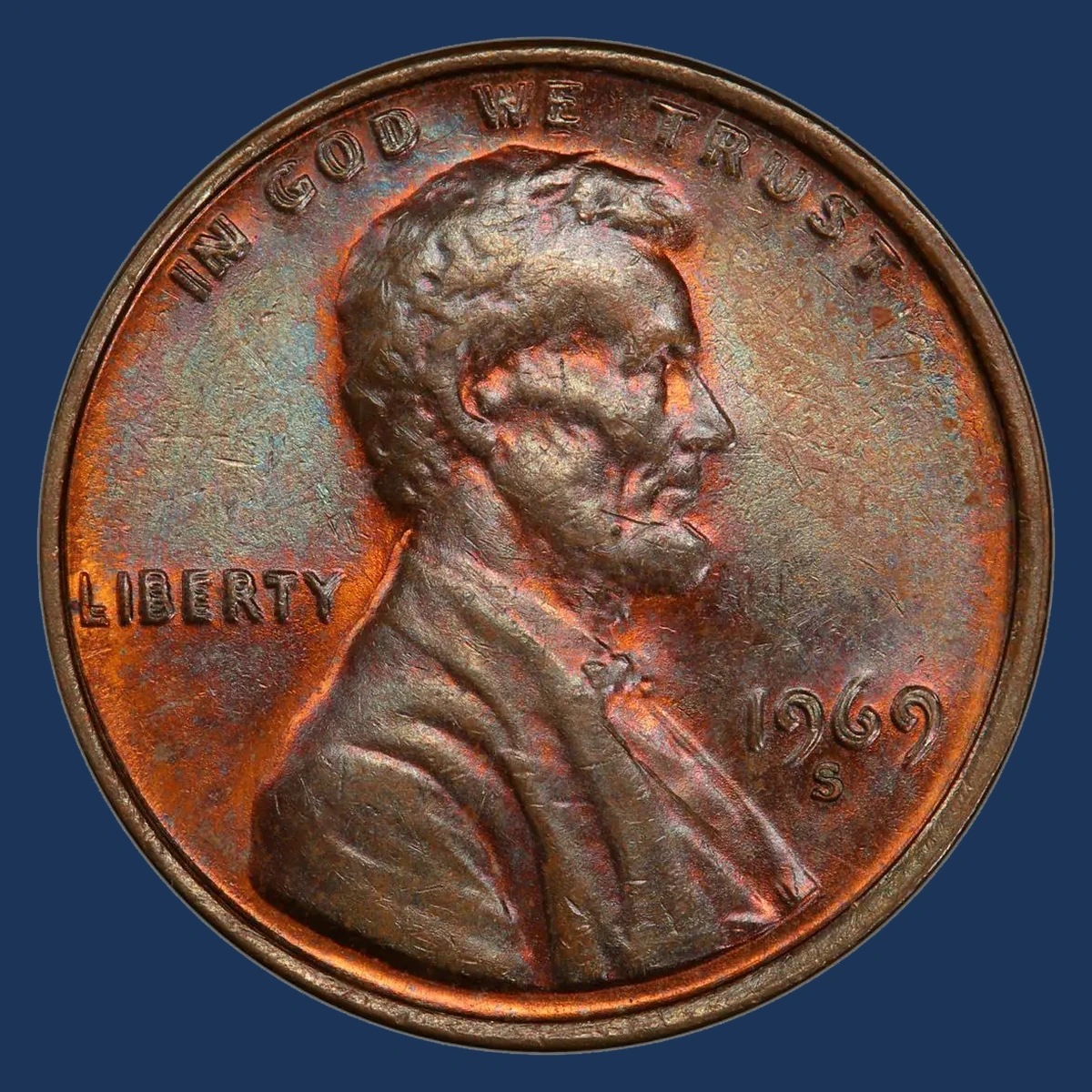 1969 Lincoln Penny: Doubled Die Obverse