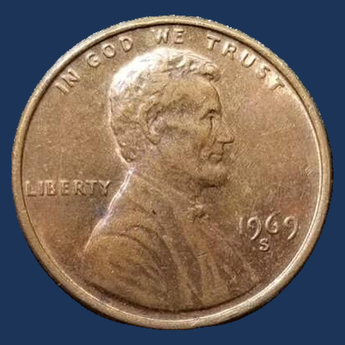 1969 Lincoln Cent (Modern): Repunched Mintmark