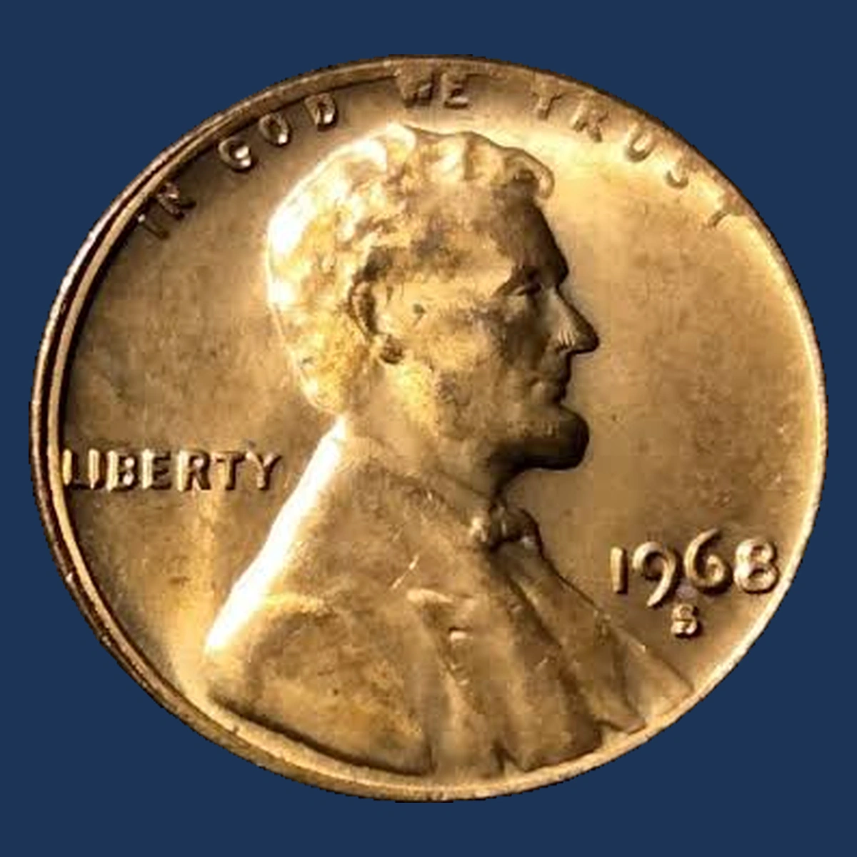 1968 Lincoln Cent (Modern): Misaligned Die