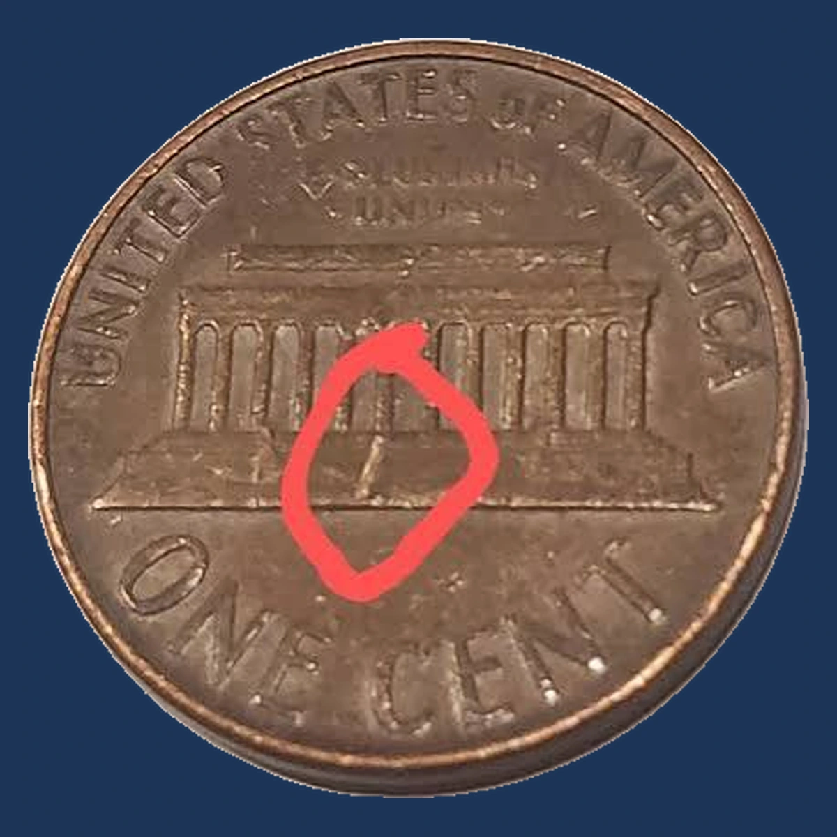 1968 Lincoln Cent (Modern): Die Crack
