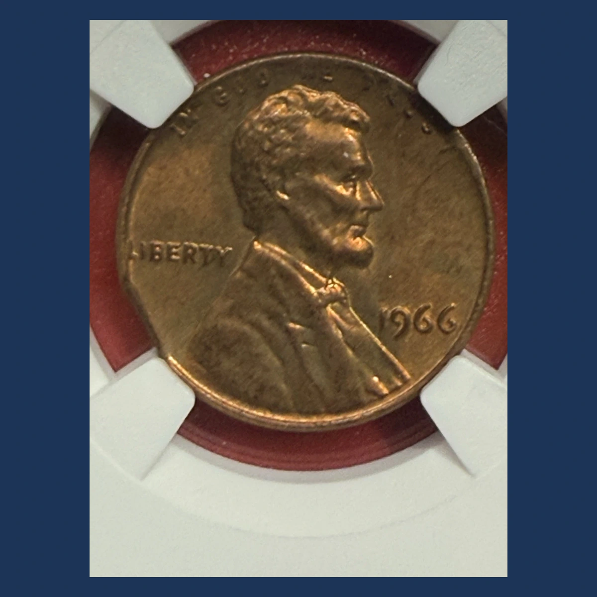 1966 Lincoln Penny: Curved Clipped Planchet