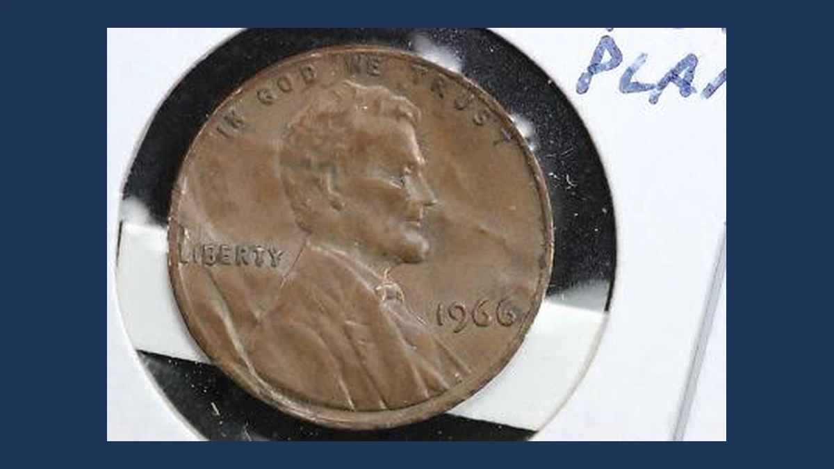 1966 Lincoln Cent (Modern): Split Planchet