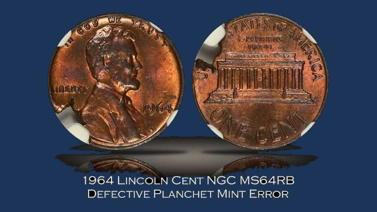1964 Lincoln Cent (Modern): Planchet Flaw