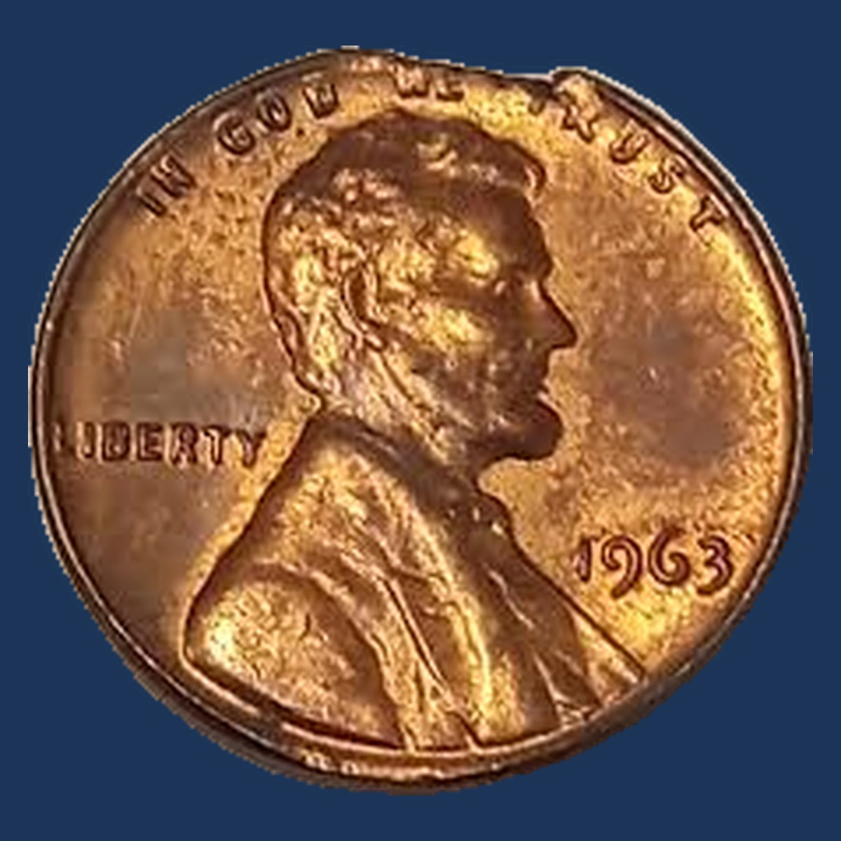 1963 Lincoln Penny: Ragged Clipped Planchet