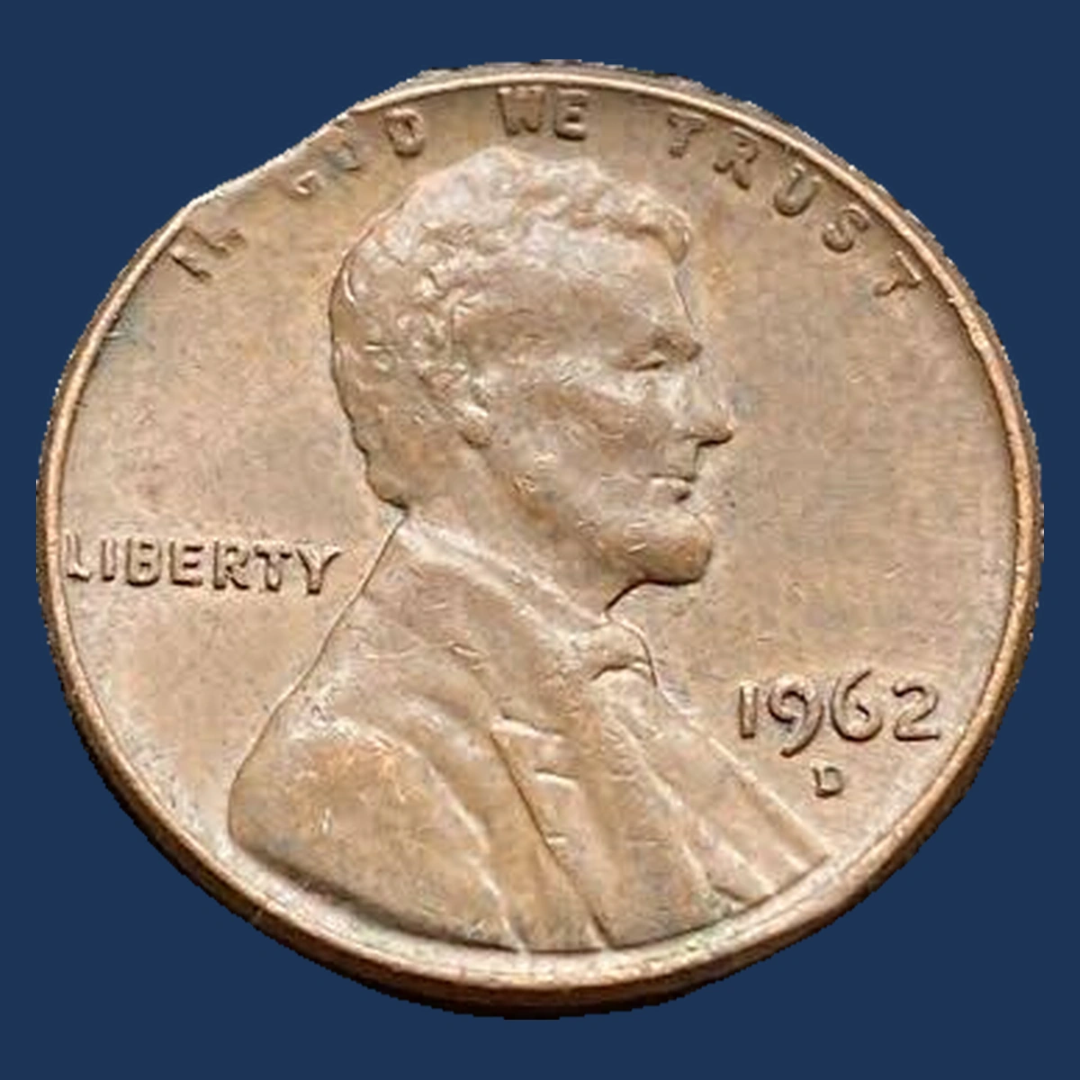 1962 Lincoln Cent (Modern): Clipped Planchet