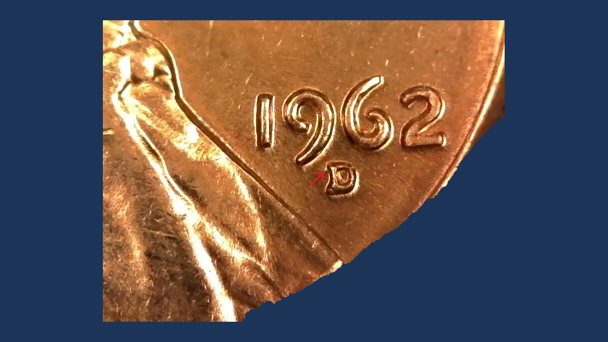 1962 Lincoln Penny: Repunched Mintmark