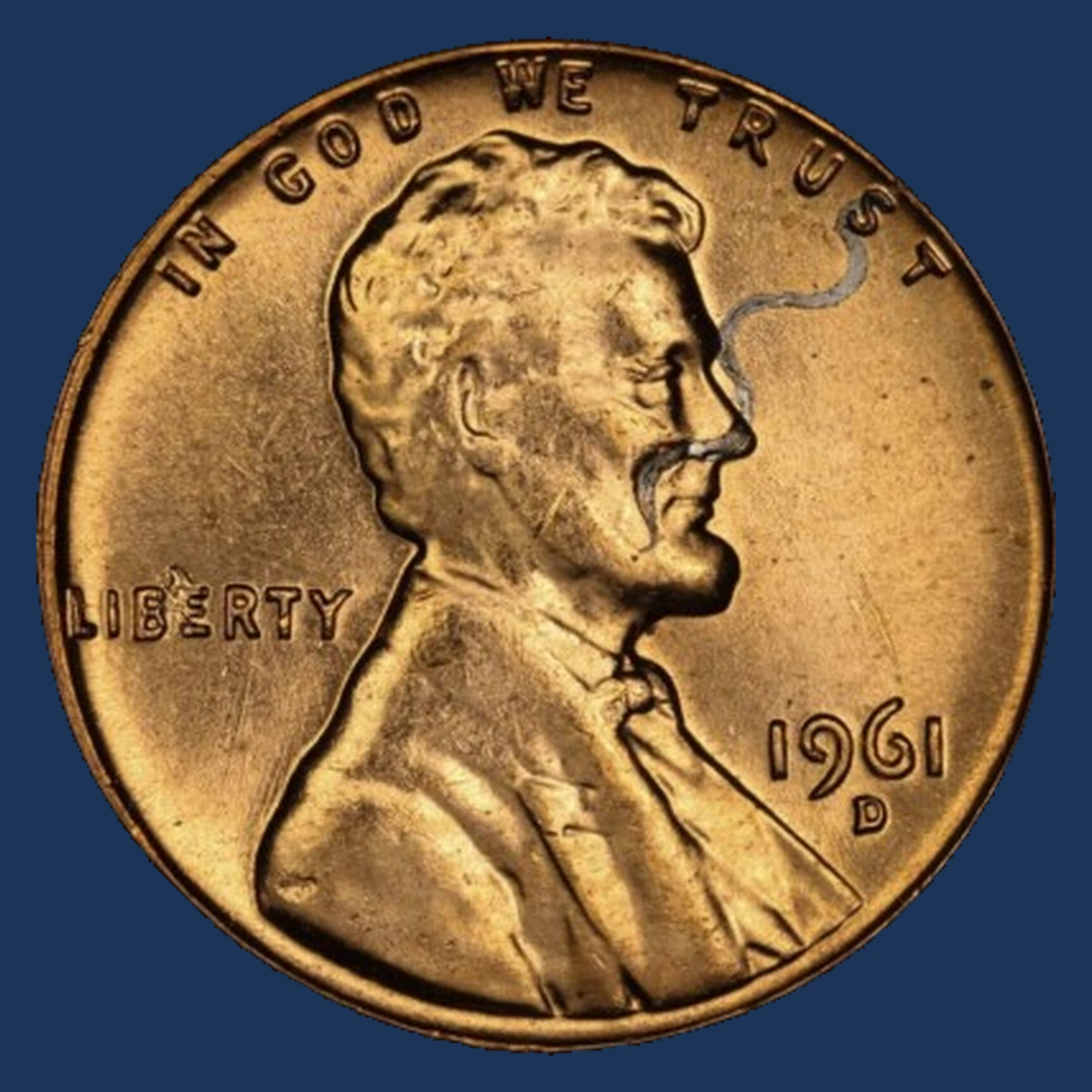 1961 Lincoln Cent (Modern): Struck Through