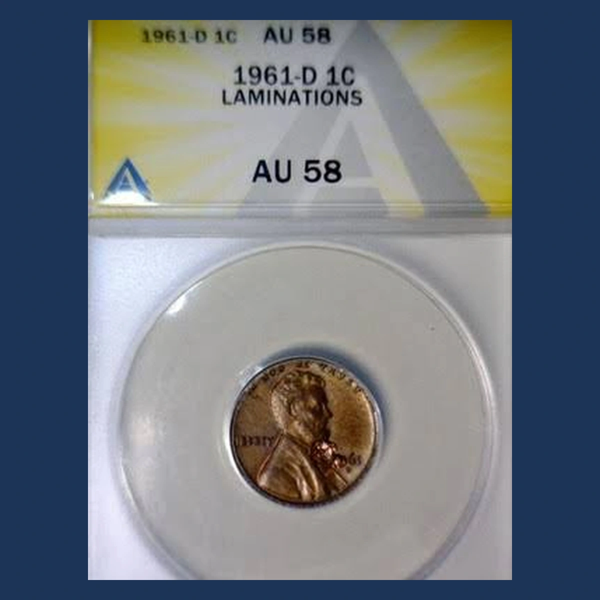 1961 Lincoln Cent (Modern): Lamination