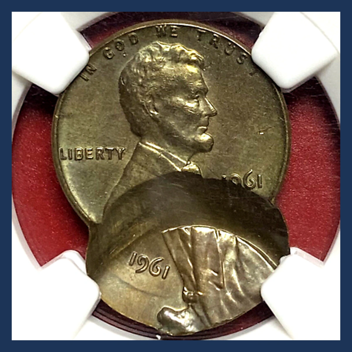1961 Lincoln Penny: Double Strike, Second Strike Off Center