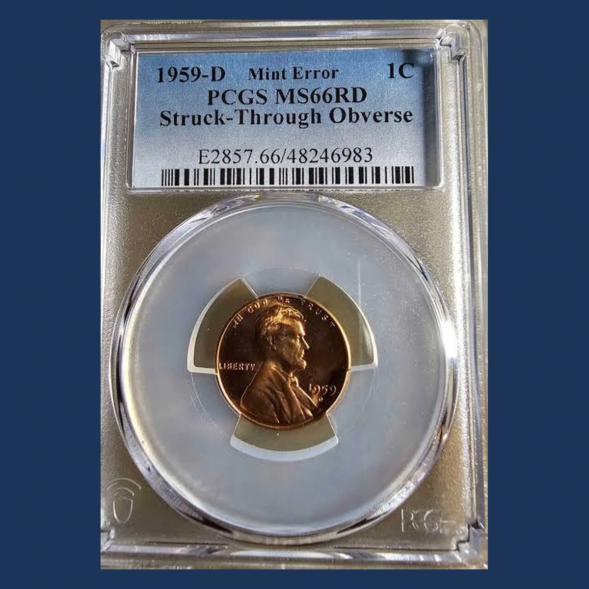 1959 Lincoln Cent (Modern): Struck Through