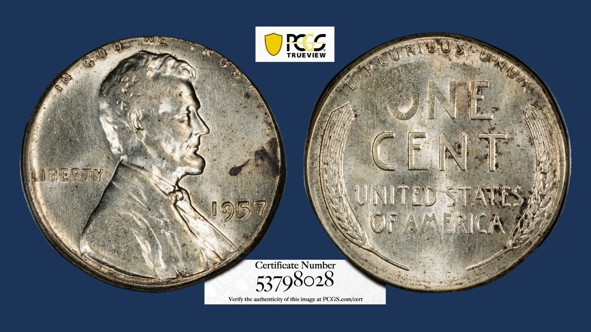 1957 Wheat Penny: Wrong Planchet / Off-Metal Strike