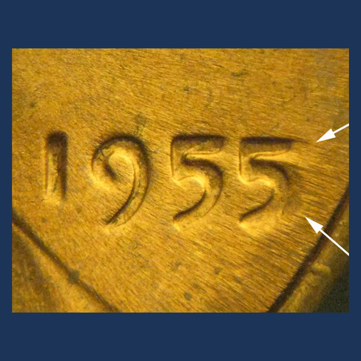 1955 Lincoln Cent (Wheat Reverse): Die Deterioration