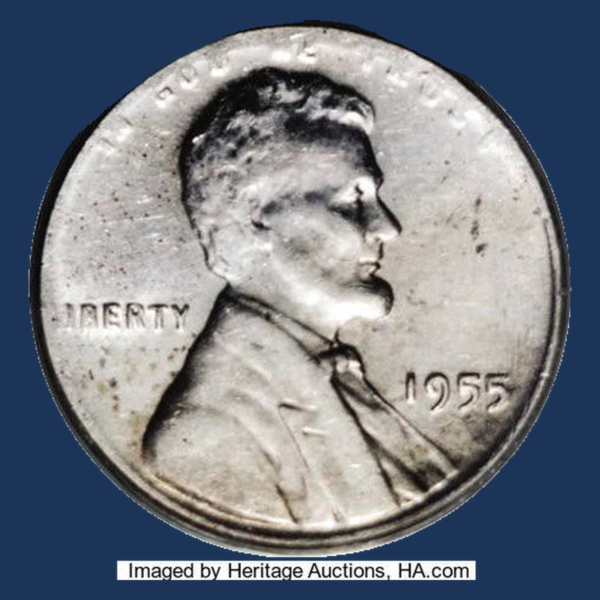 1955 Lincoln Cent (Wheat Reverse): Wrong Planchet