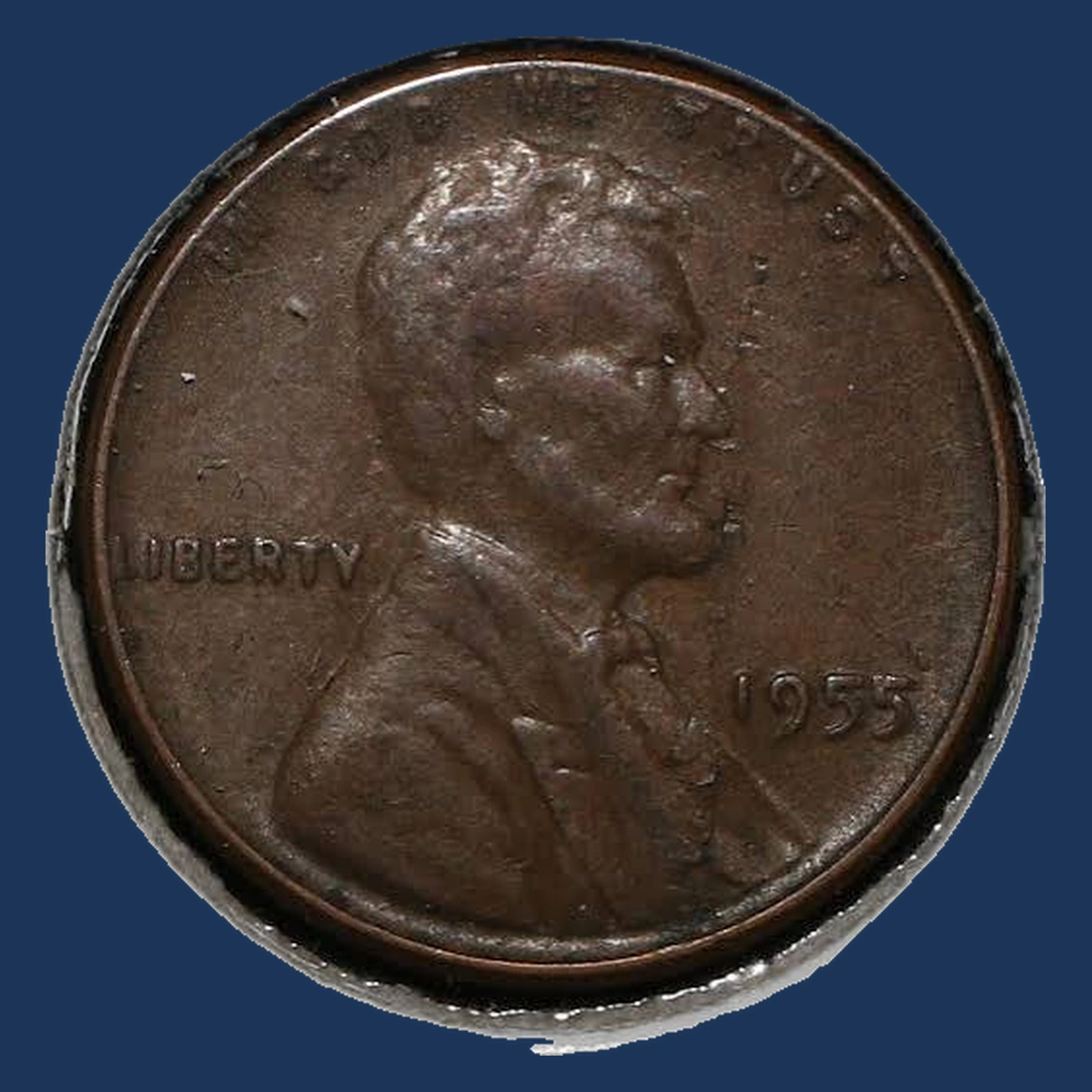 1955 Lincoln Cent (Wheat Reverse): Lamination