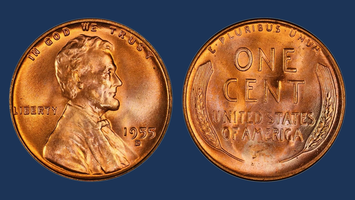 1955 Wheat Penny: Repunched Mintmark