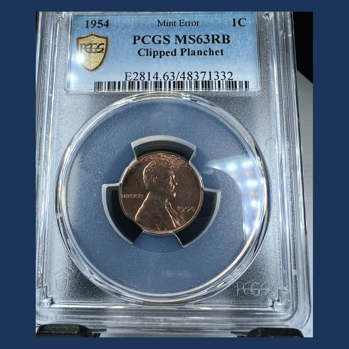 1954 Wheat Penny: Clipped Planchet