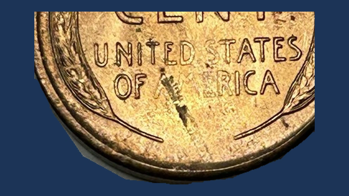 1954 Wheat Penny: Lamination / Split Planchet
