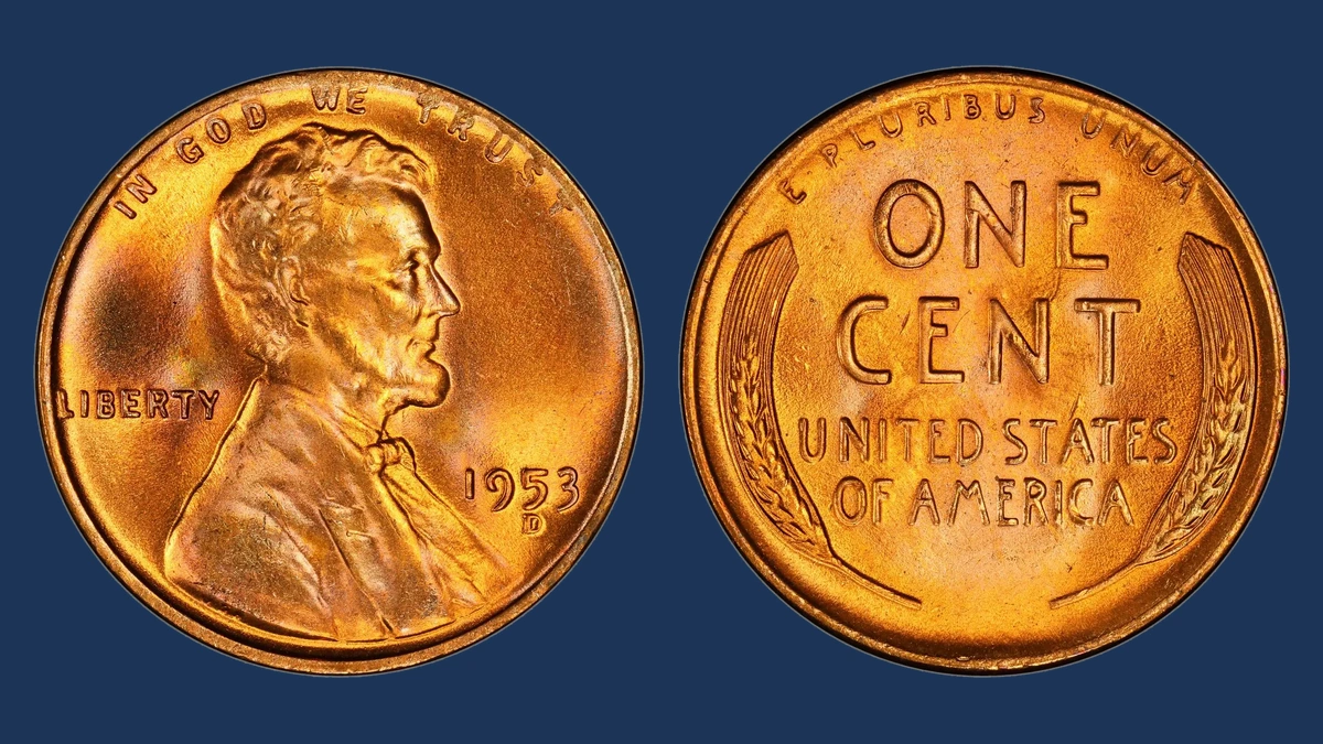 1953 Wheat Penny: Repunched Mintmark