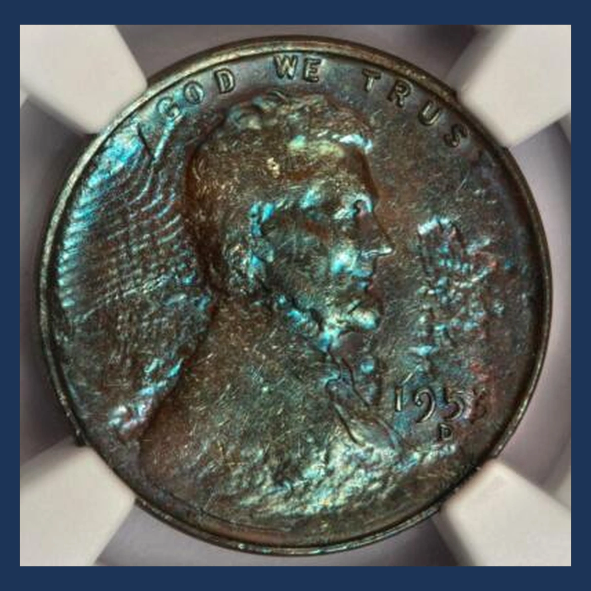 1953 Wheat Penny: Struck-Through Error